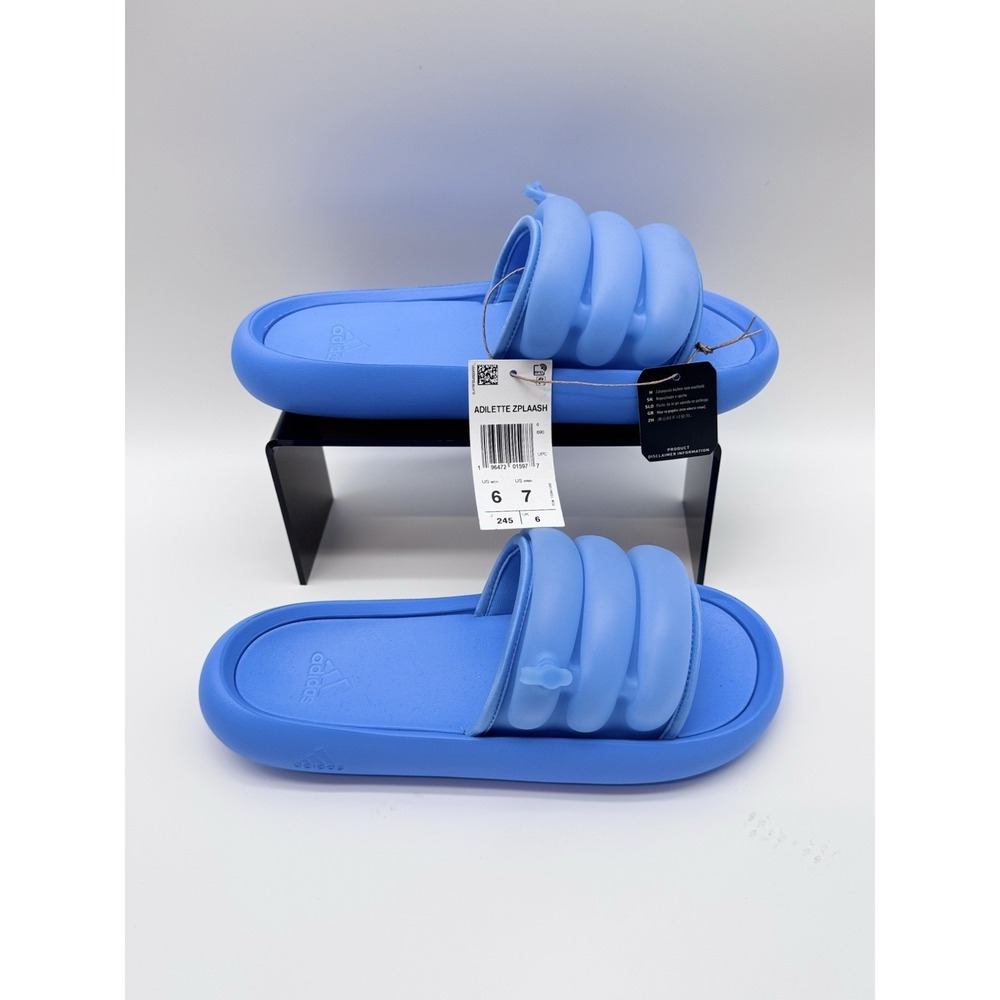 Size 6M, 7W- Adidas Adilette Zplaash Summer Slides Ocean Blue